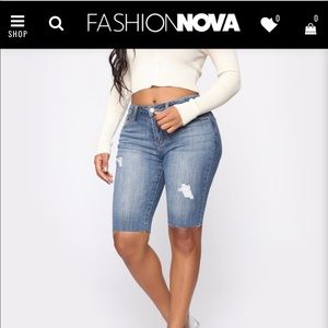Fashion Nova Distressed Bermuda Shorts